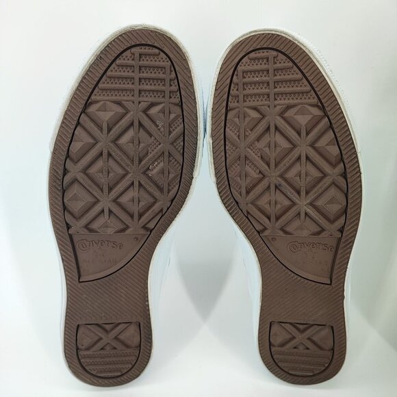 Converse Woman’s All Stars White Leather Sneakers Shoes Size 7.5 - Picture 9 of 9